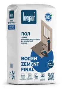Bergauf Boden Zement Final 25 кг Тонкий самонивелирующийся пол на цементной основе